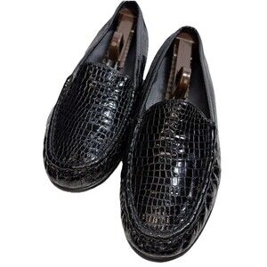 SAS Women's Savvy Black Leather Tri-Pad Slip-on Loafers Size 9.5M Made in USA